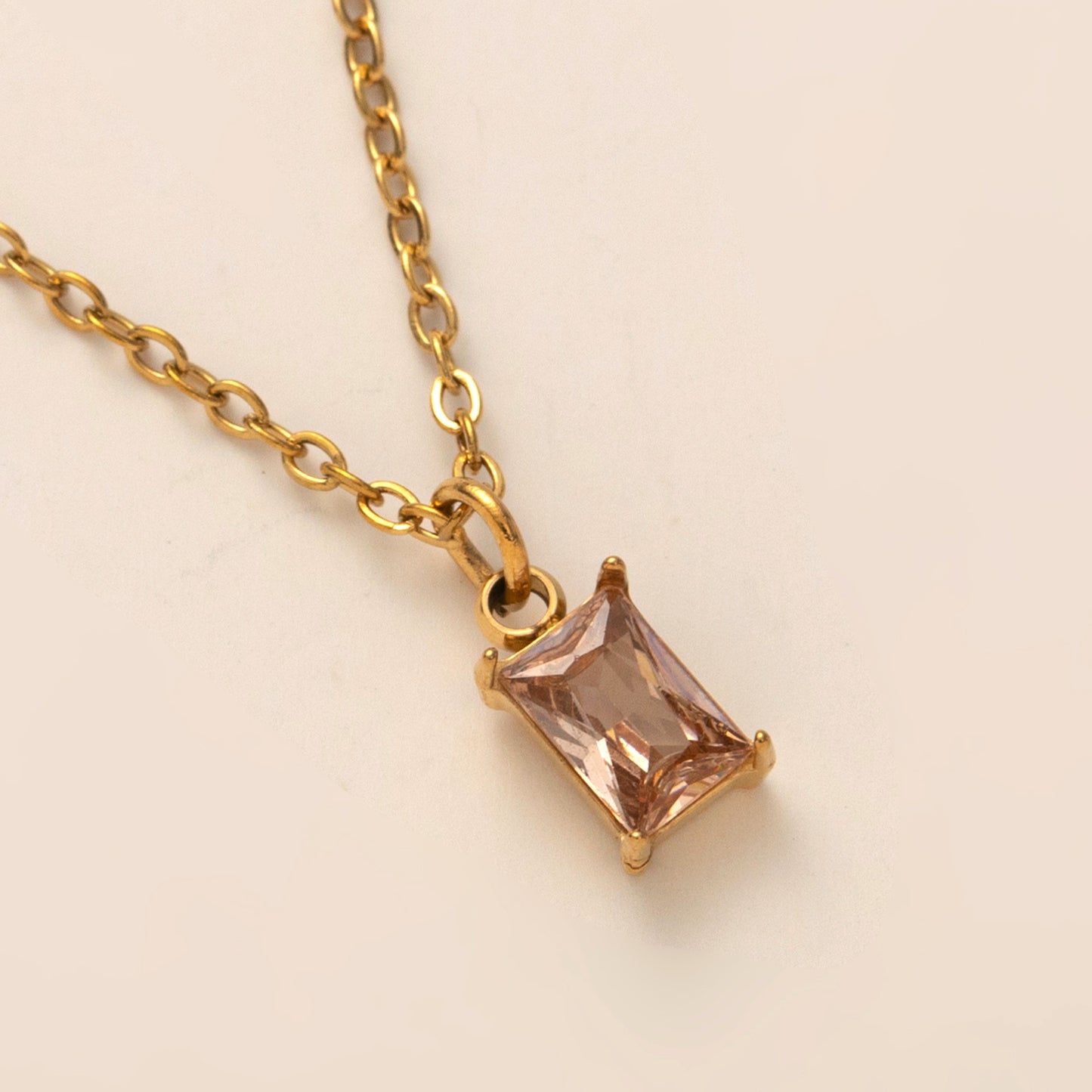 Birthstone Necklace Stainless Steel