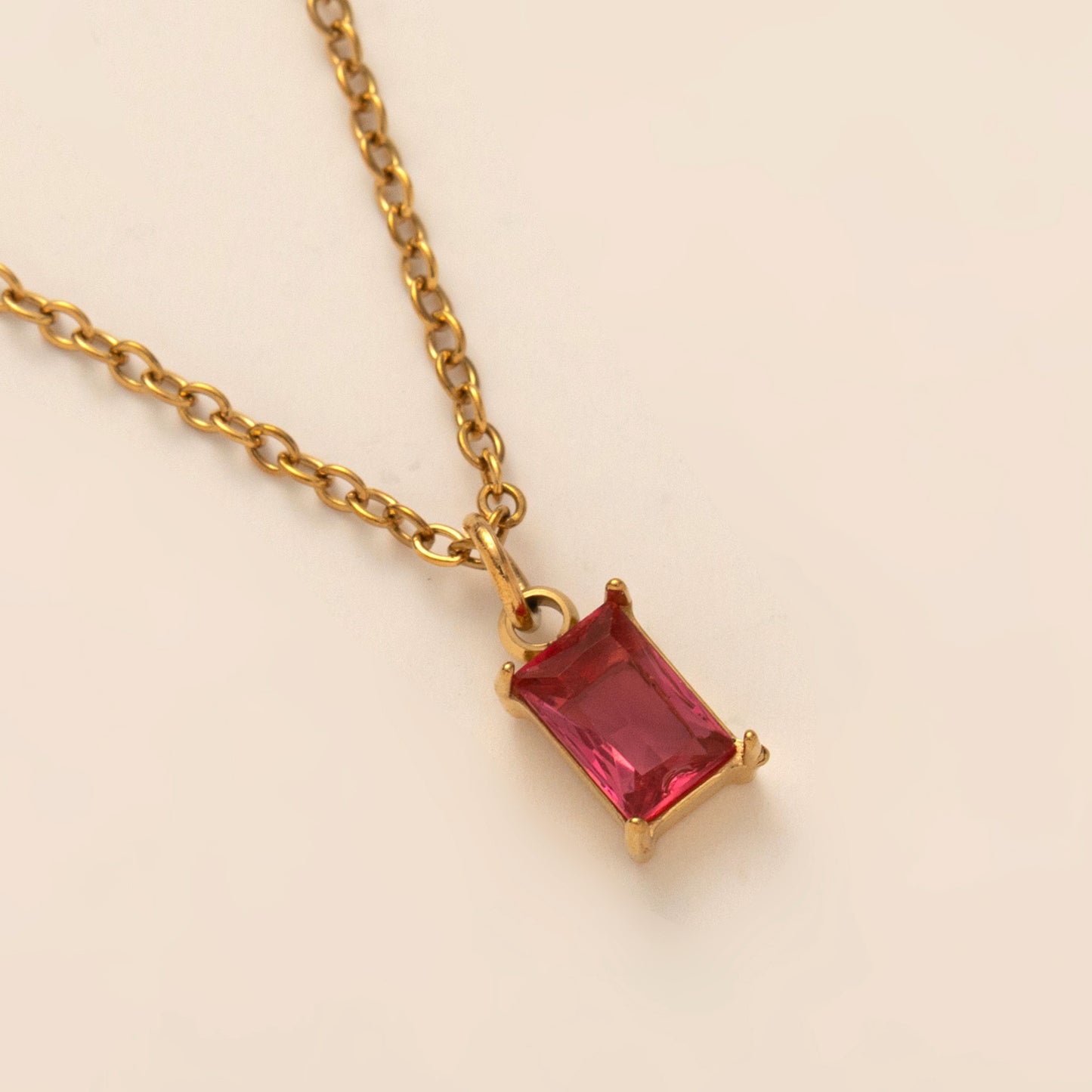 Birthstone Necklace Stainless Steel
