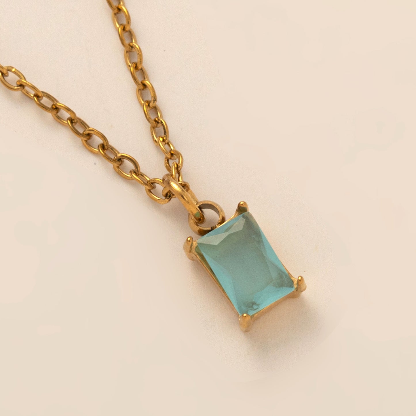 Birthstone Necklace Stainless Steel