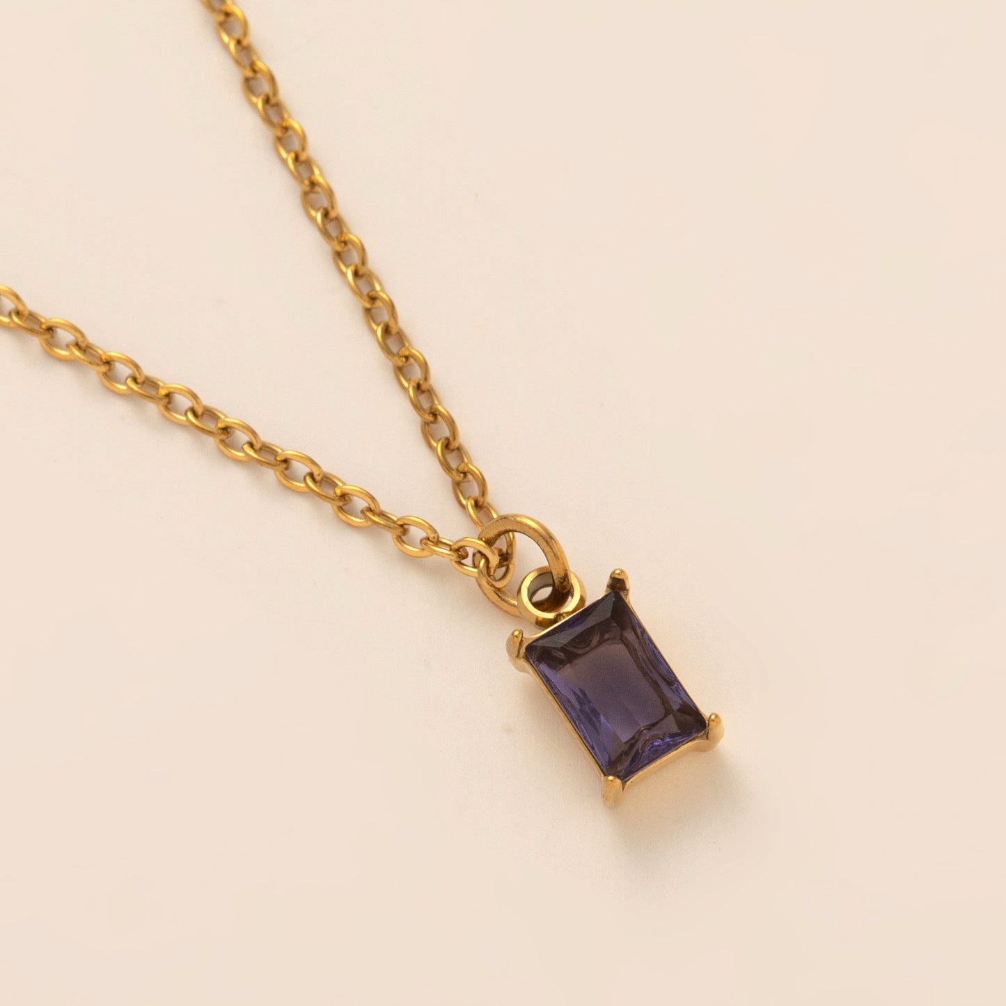 Birthstone Necklace Stainless Steel