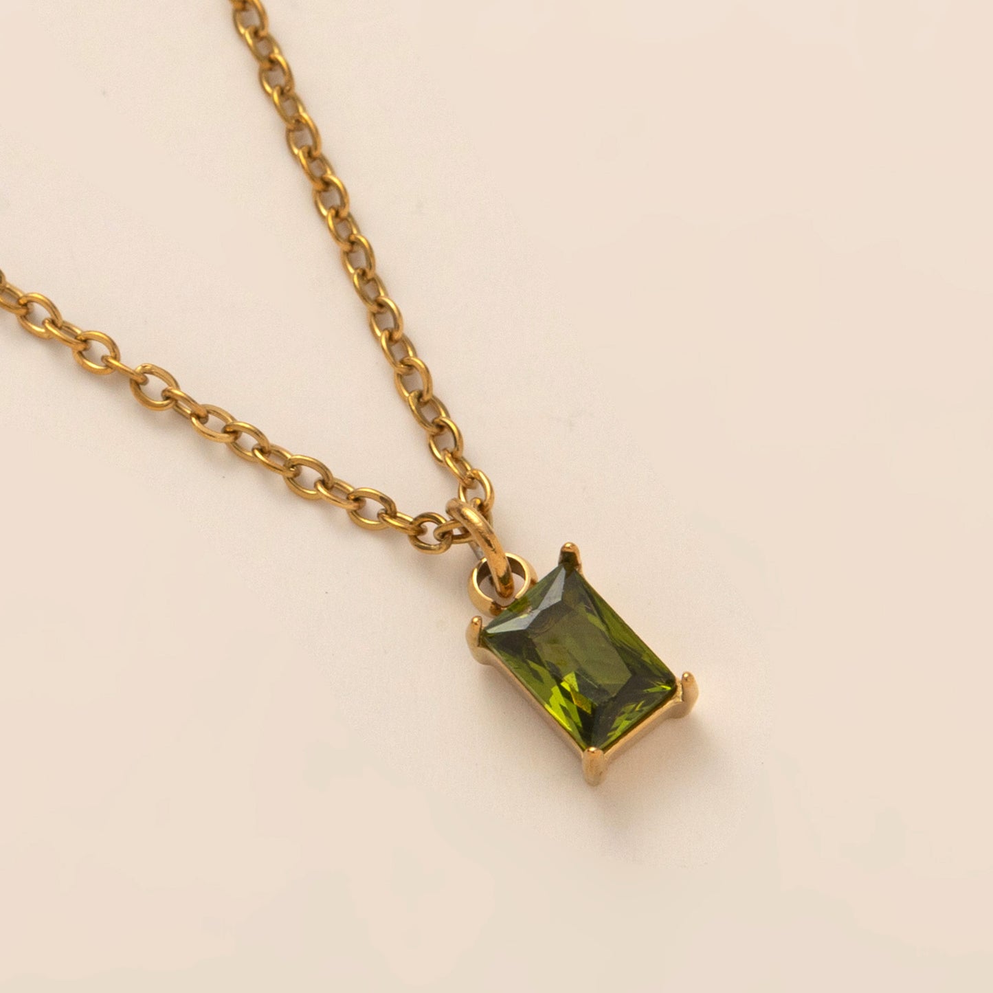 Birthstone Necklace Stainless Steel
